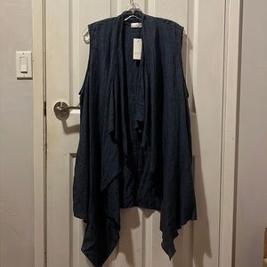 Cielo Blu Waterfall Denim Vest NWT 1XL